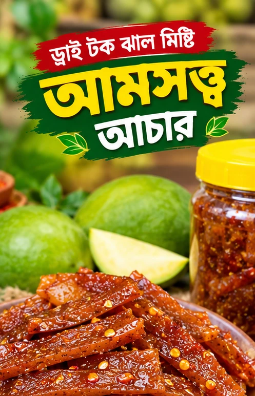 ড্রাই টক ঝাল মিষ্টি  আমসত্ত্ব  আচার